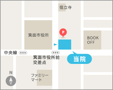 箕面市役所前院駐車場イラストマップ