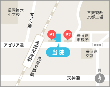 長岡天神院駐車場イラストマップ