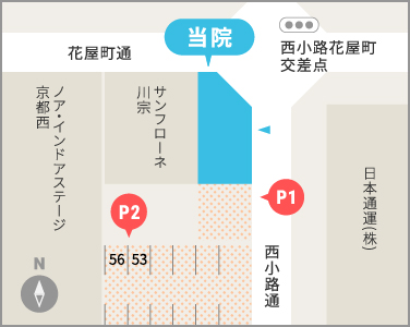 西京極院駐車場イラストマップ