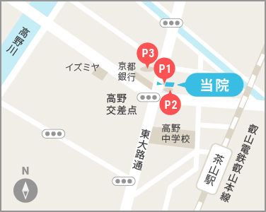 左京区高野院駐車場イラストマップ